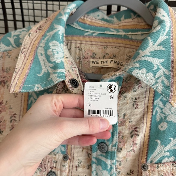 Free people we the free wonderland fog jacquard shirt - Picture 9 of 9